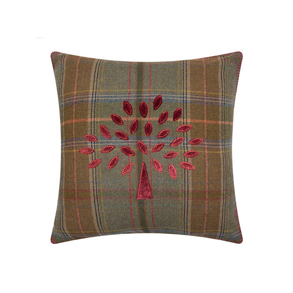 Mulberry Tree Plaid Cushion 50x50 cm Red Dekorationskudde