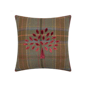 Mulberry Tree Plaid Cushion 50x50 cm Red Dekorationskudde