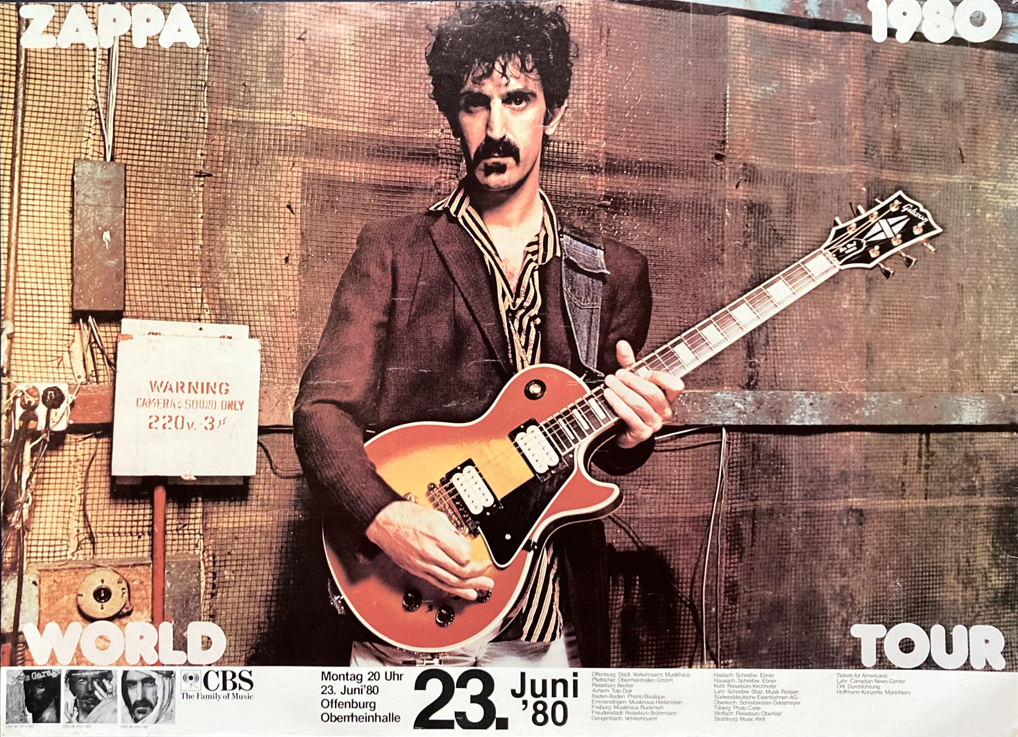 FRANK ZAPPA - Offenburg 23 Jun Konsertaffisch (1980)