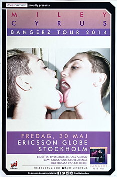 MILEY CYRUS - Stockholm  30 Maj Konsertaffisch (2014) 