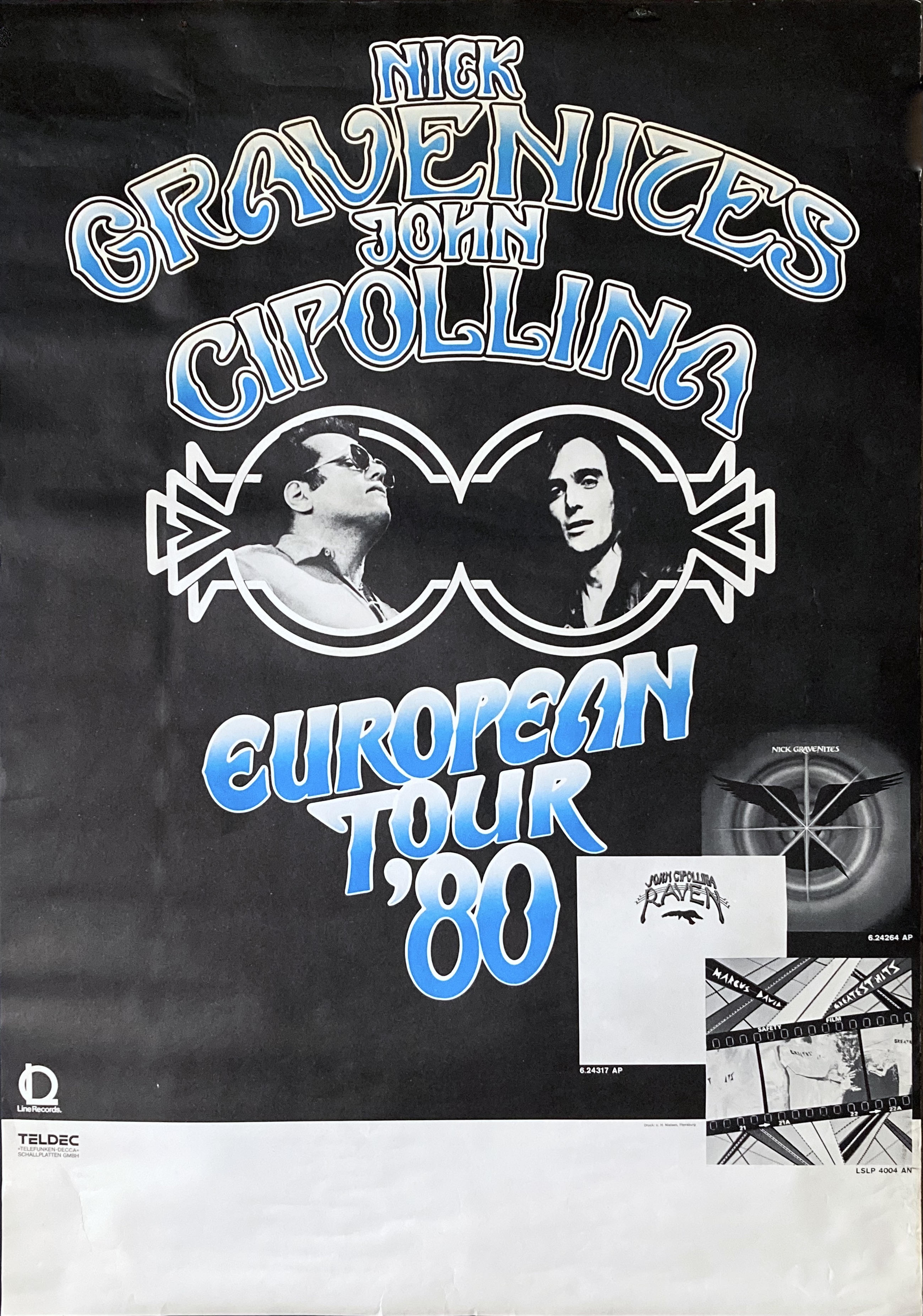 NICK GRAVENITES & JOHN CIPOLLINA - European Tour Turnéaffisch (1980) 