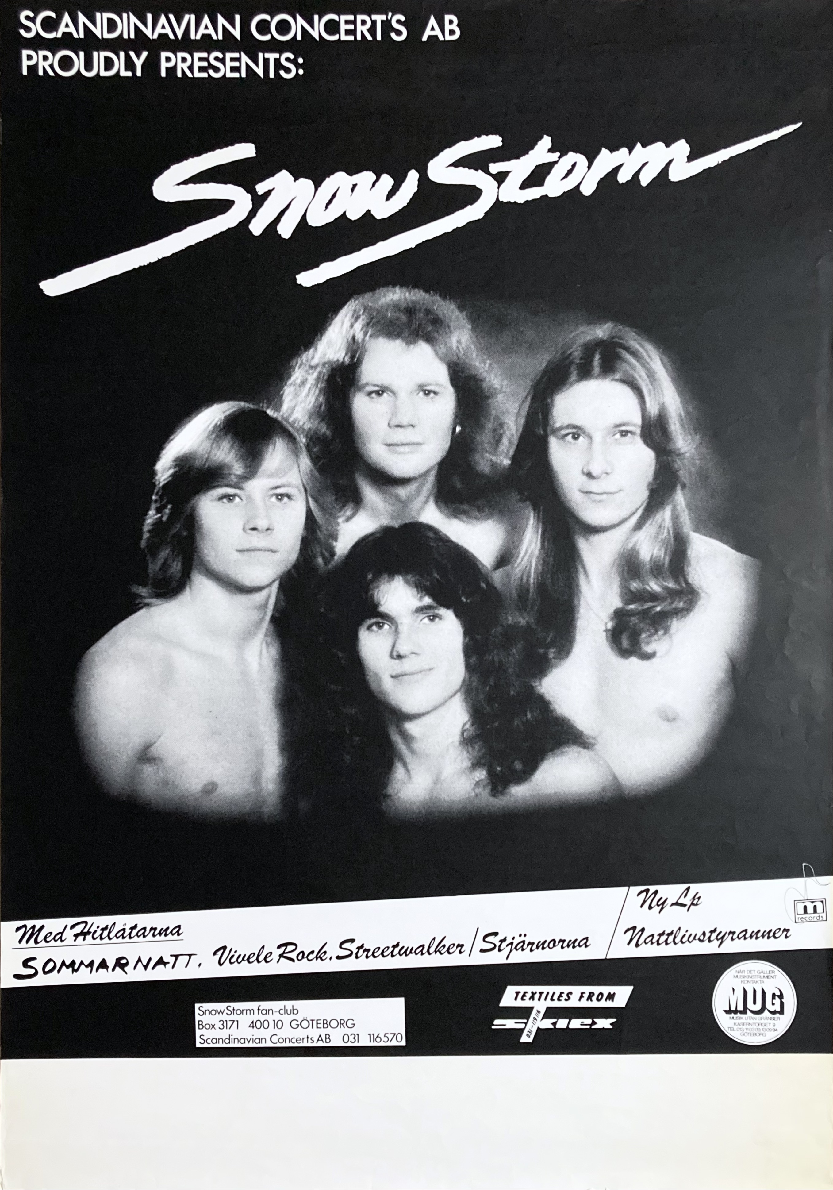 SNOWSTORM - Svensk / Skandinavisk Turnéaffisch (1981) 