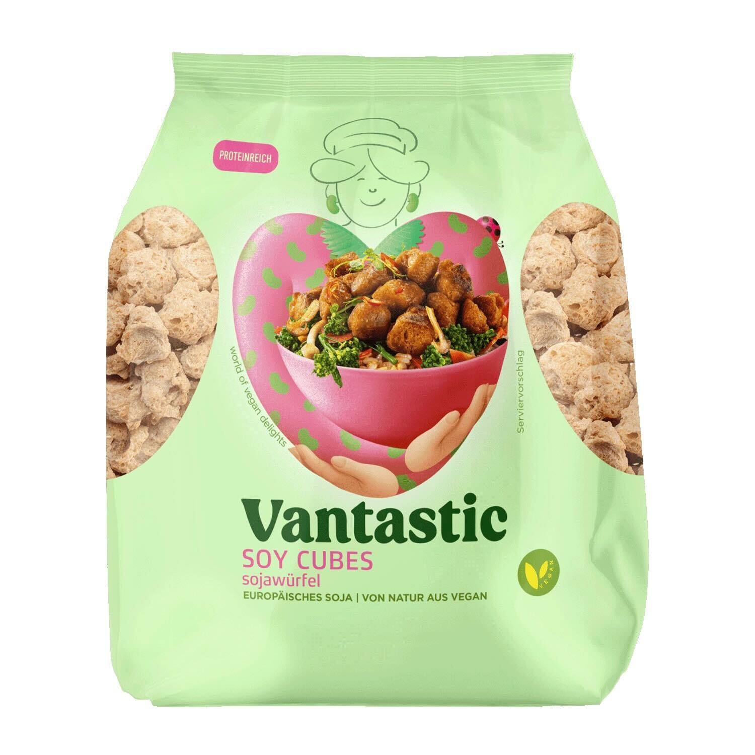 torkade grytbitar av soja 250g vantastic
