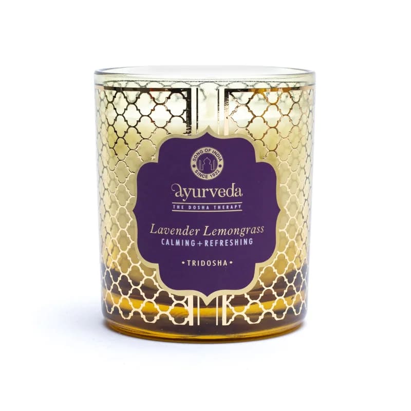Tridosha Lavender Lemongrass Ayurveda Scented Candle - 4