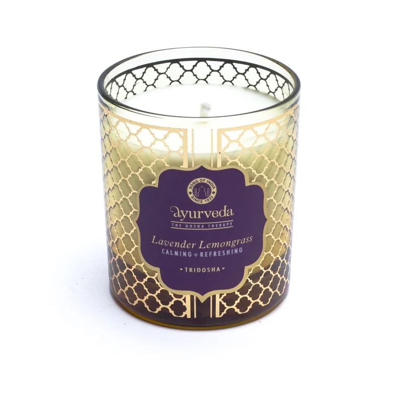 Tridosha Lavender Lemongrass Ayurveda Scented Candle - 2