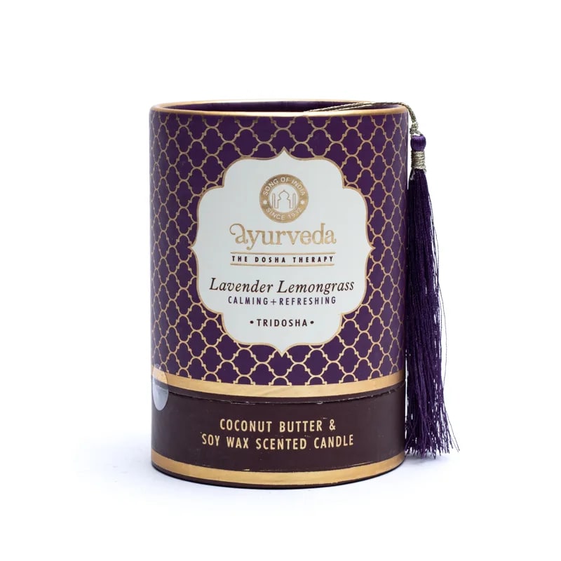 Tridosha Lavender Lemongrass Ayurveda Scented Candle - 3