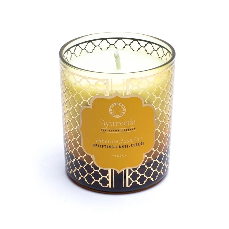 Vata Tuberose Jasmine Ayurveda Scented Candle - 2