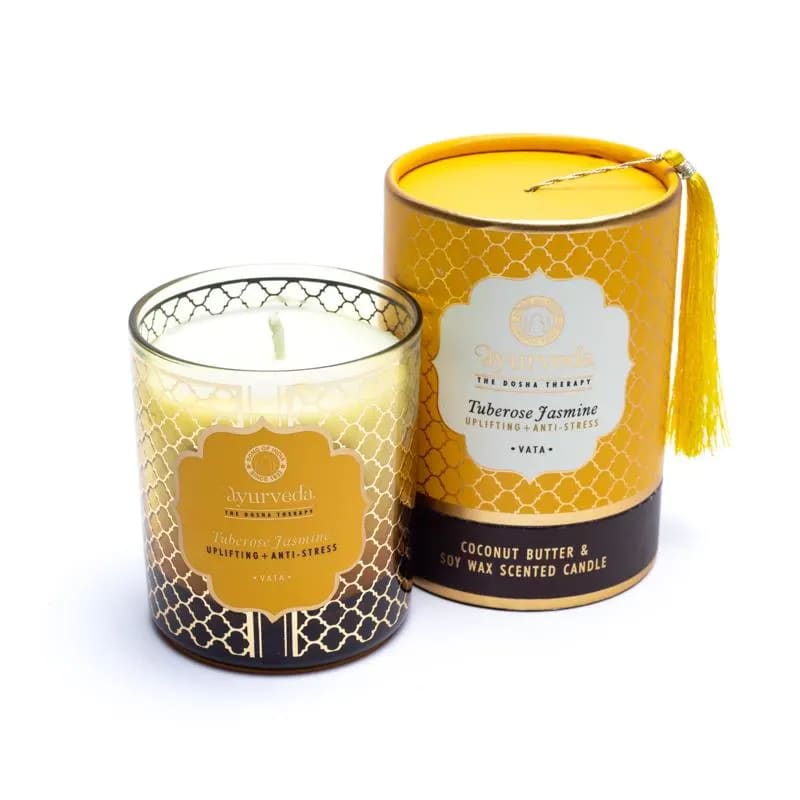 Vata Tuberose Jasmine Ayurveda Scented Candle