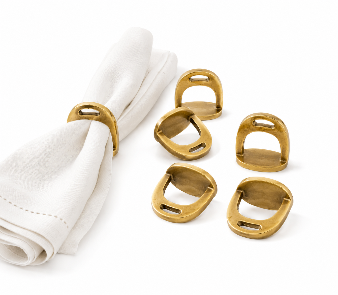 THG Napkin Rings Stirrup Gold