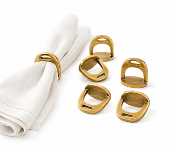 THG Napkin Rings Stirrup Gold
