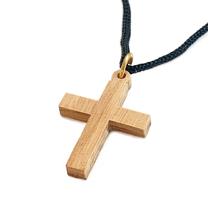 Halssmycke - Kors av olivträ - Fairtrade  HLP043