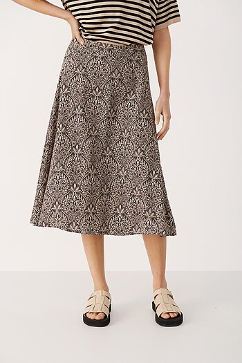 Part Two - Ofelie Skirt Black Ornament Print