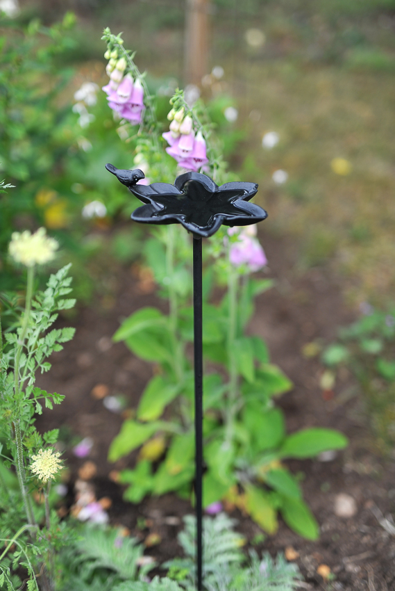 Fågelbad stick i gjutjärn/metall - Svart - 90x19 cm - 2