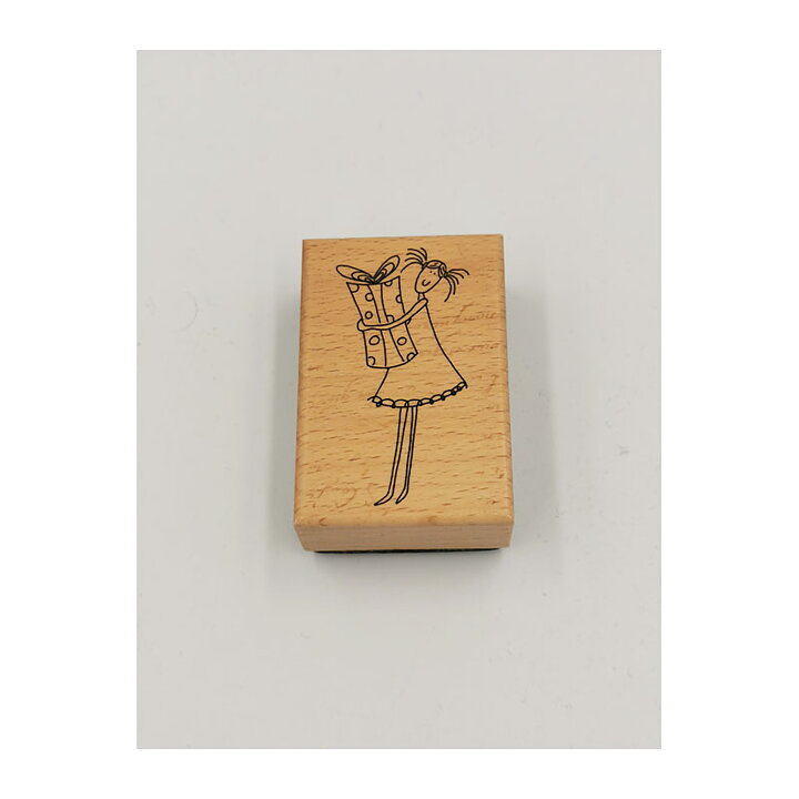 Panduro Rubber Stamps Second Hand - Girl With Present