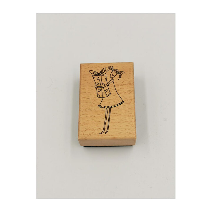 Panduro Rubber Stamps Second Hand - Girl With Present