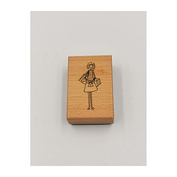 Panduro Rubber Stamps Second Hand - Girl With Bags
