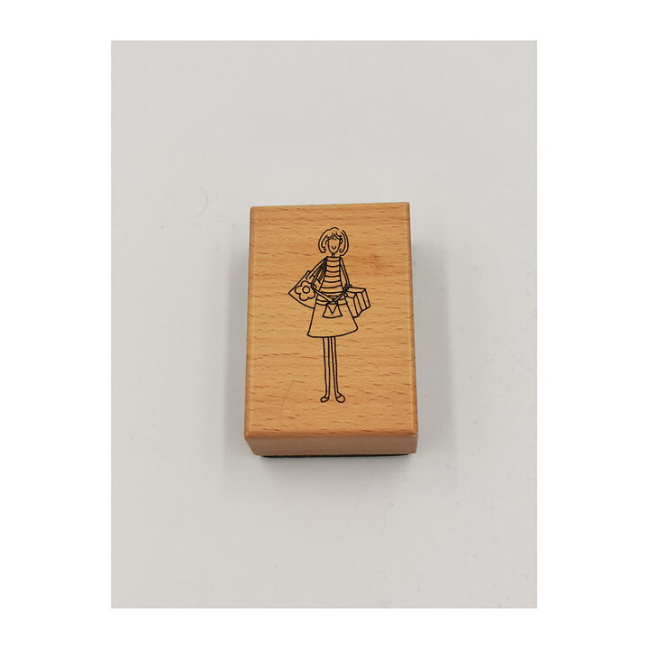 Panduro Rubber Stamps Second Hand - Girl With Bags