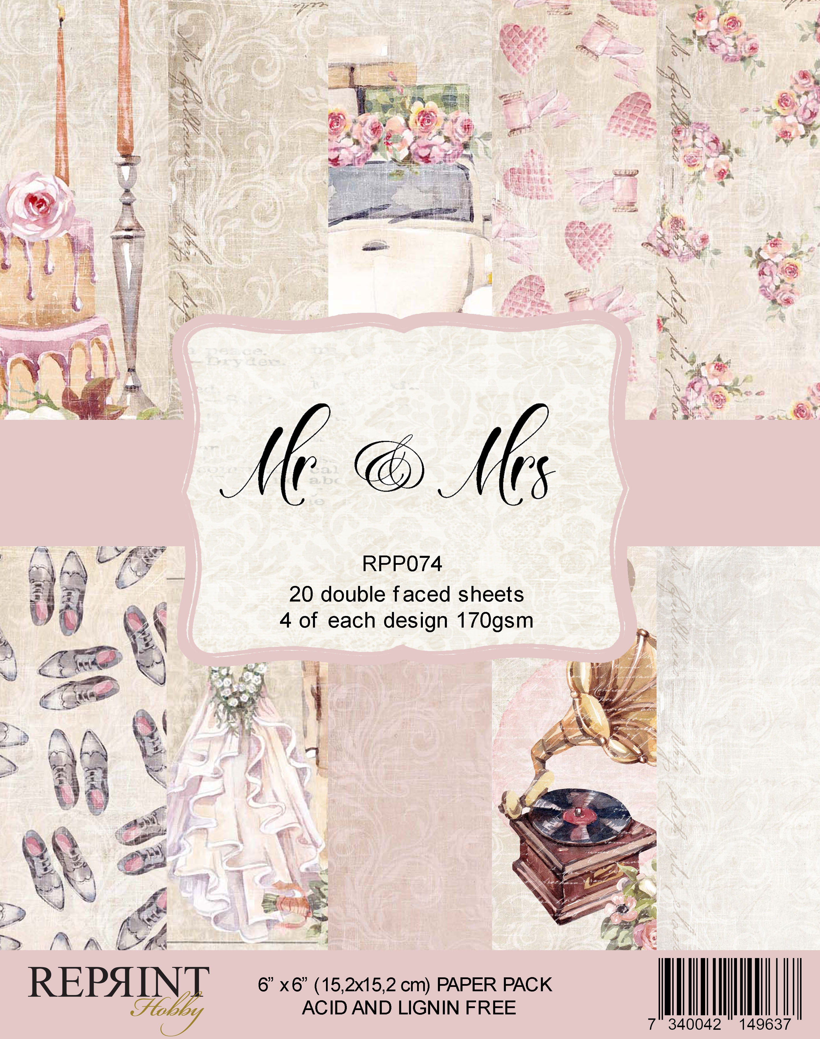Paperpack Mr & Mrs  Collection pack 6x6