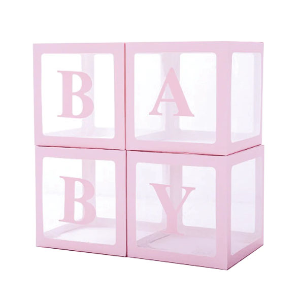 "BABY"-boxar | Baby shower | Ljusrosa