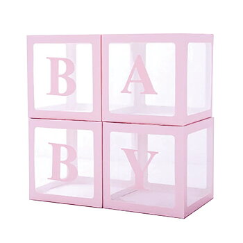 "BABY"-boxar | Baby shower | Ljusrosa