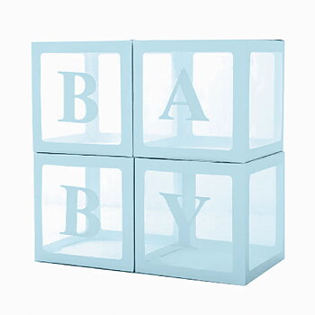 "BABY"-boxar | Baby shower | Ljusblå