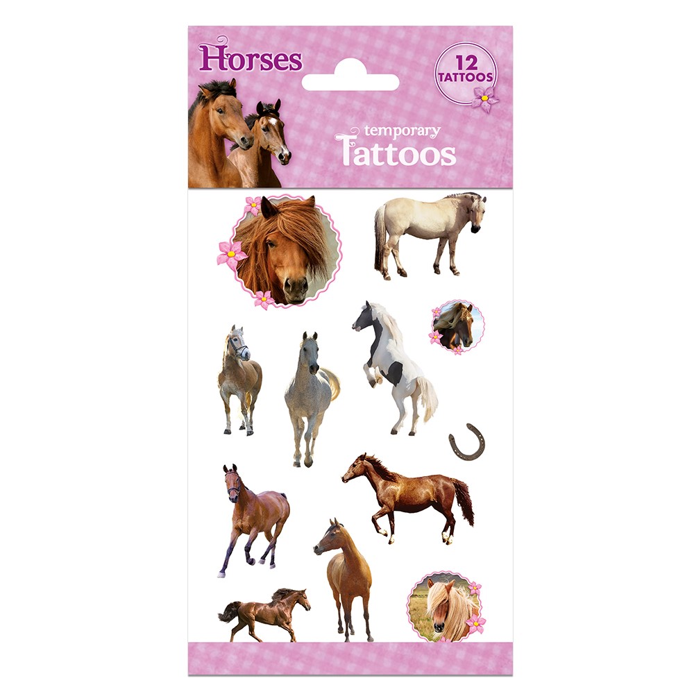 Temporära tatueringar med hästar.