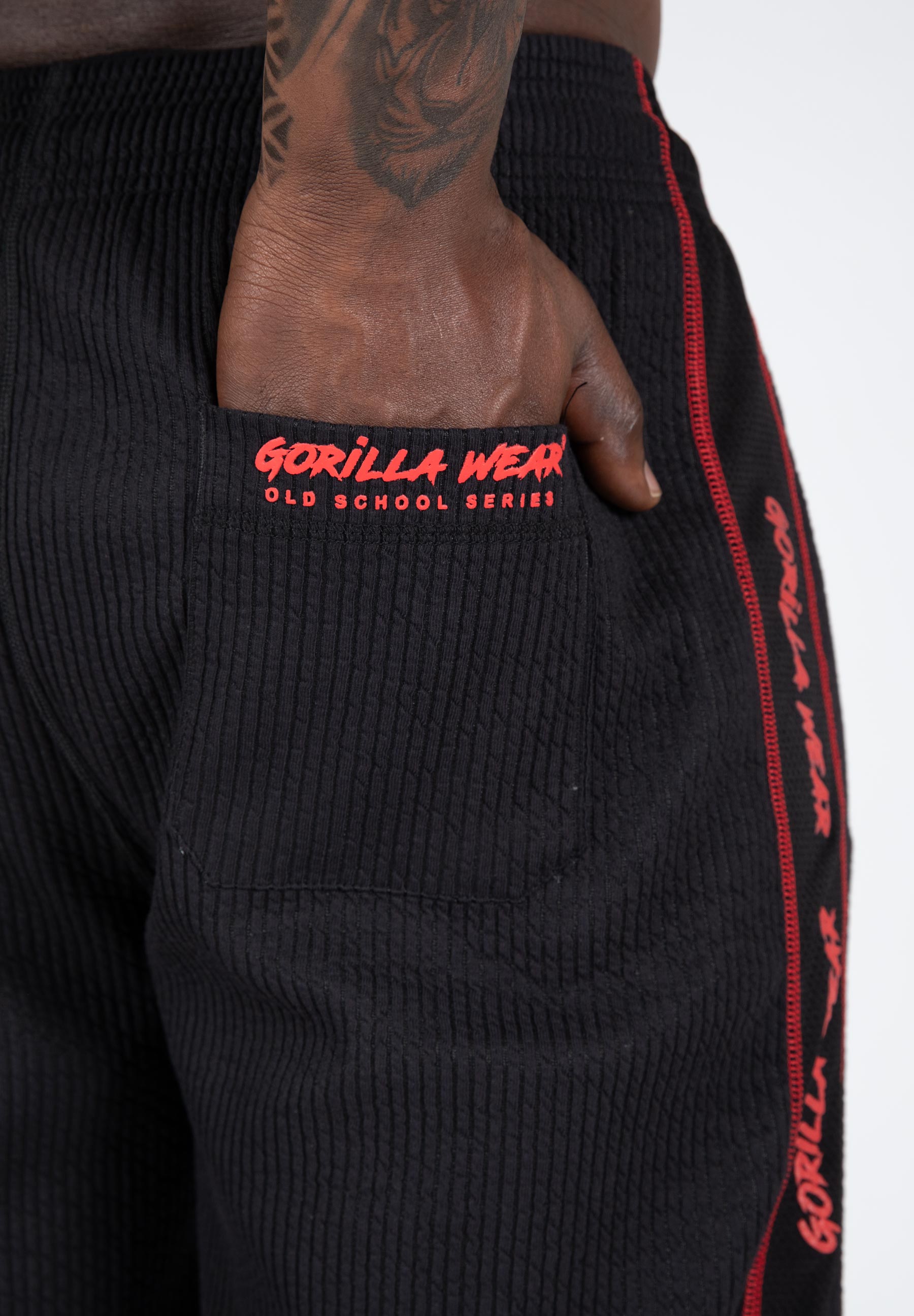 Buffalo Old School Workout Pants, black/red - 12