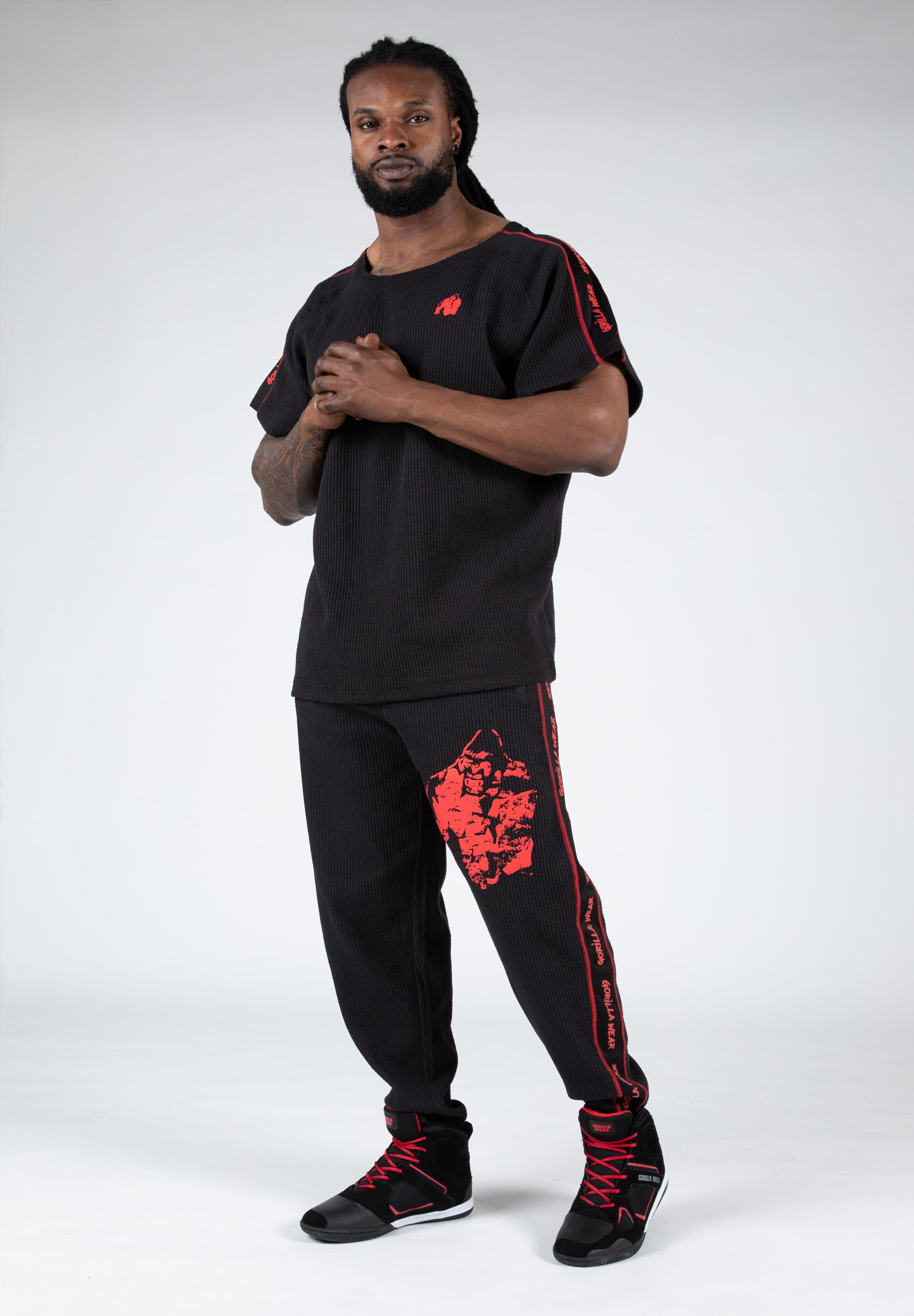 Buffalo Old School Workout Pants, black/red - 11