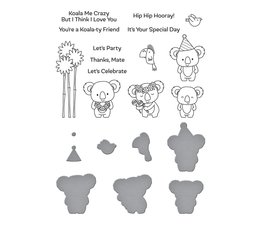 Spellbinders Playful Koalas Stamp & Die Set
