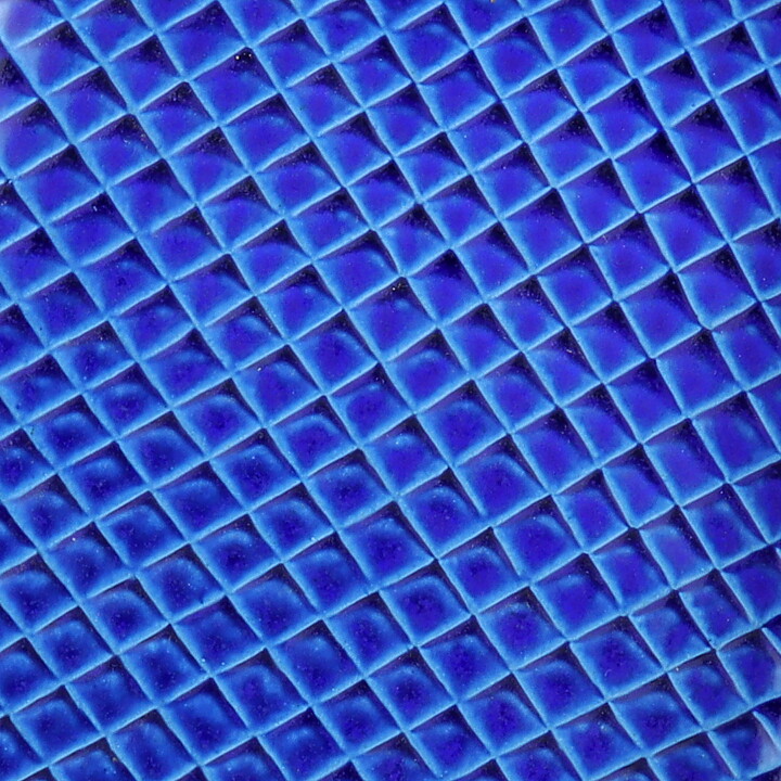 Stig Lindberg (Fjäll 1960) Blue Rectangular Dish with Scale Relief 38 cm