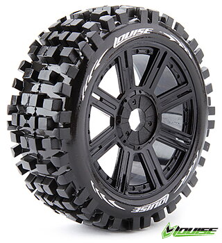 Däck & Fälg B-ULLDOZE 1/8 Buggy Sport Black Wheels Par