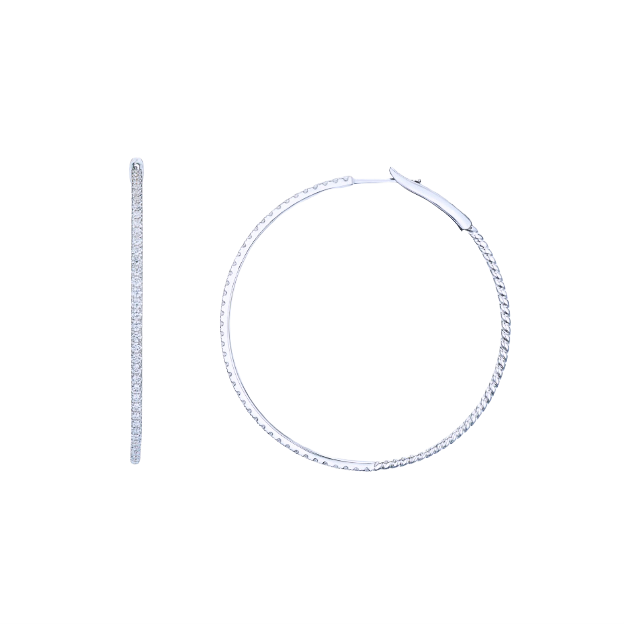 DIAMOND CREOLES ROPE LARGE