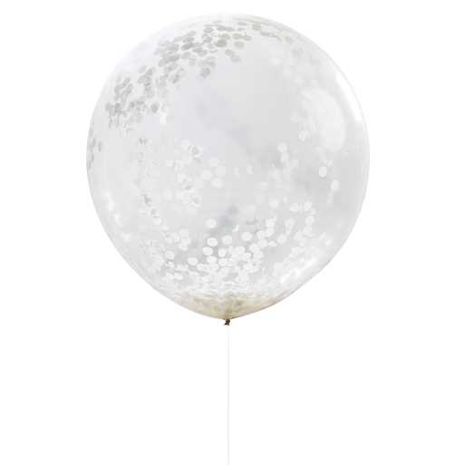 Jätteballonger Vit konfetti 3-pack - 2