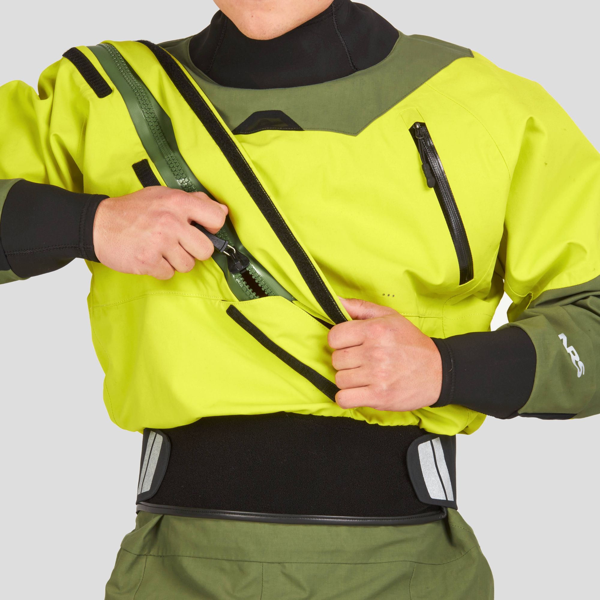 NRS Men's Axiom GORE - TEX Pro dry suit Chartreuse - 7