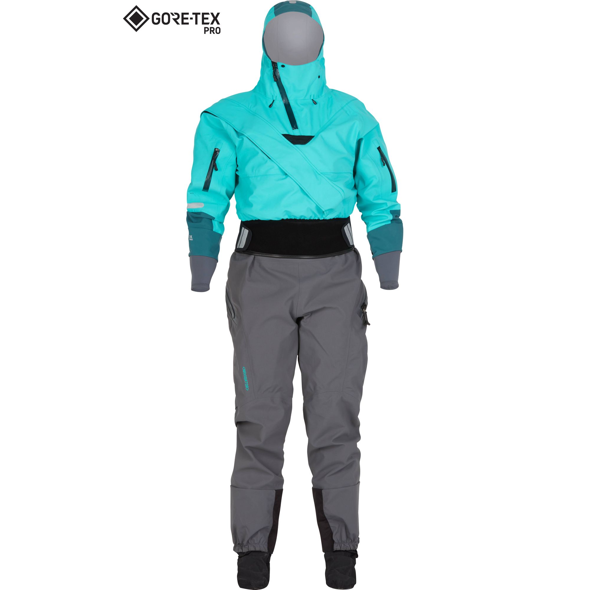 NRS Women's Navigator Comfort neck GORE -TEX Pro Dry Suit Aqua