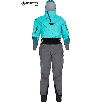 NRS Women's Navigator Comfort neck GORE -TEX Pro Dry Suit Aqua