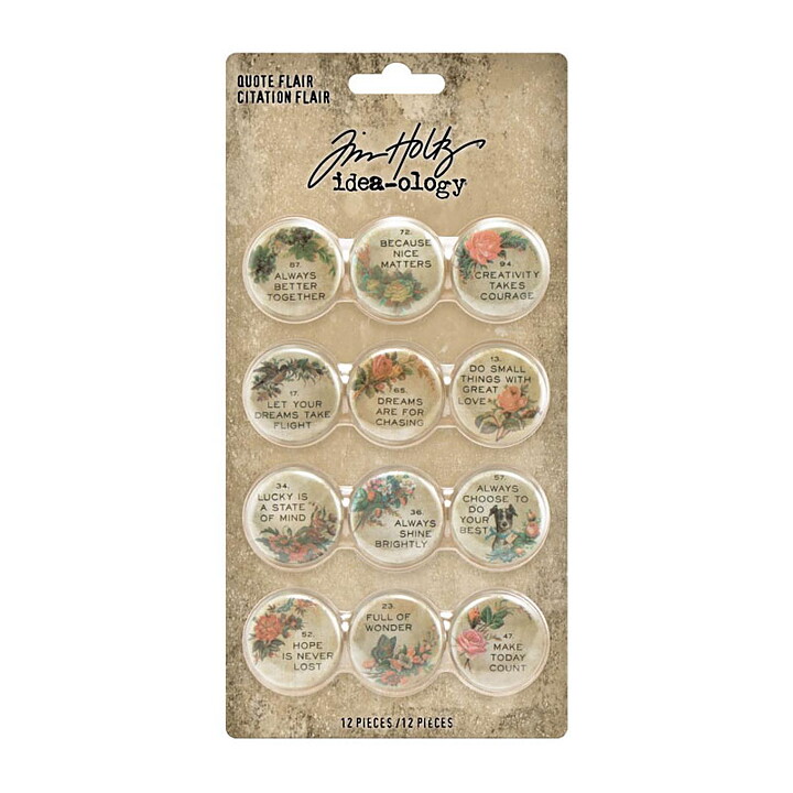Tim Holtz Idea Ology - Quote Flair Buttons