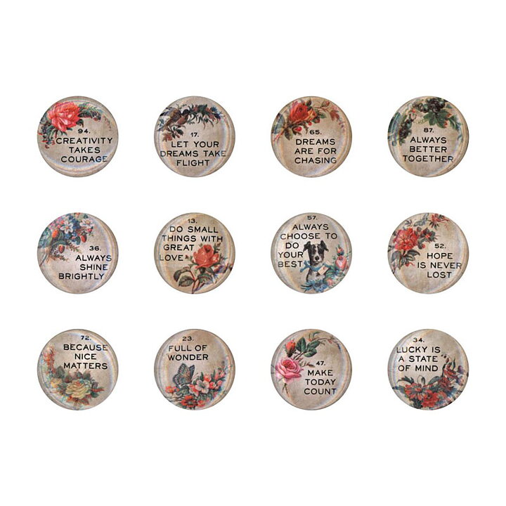 Tim Holtz Idea Ology - Quote Flair Buttons