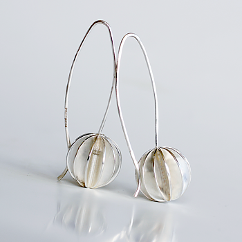 Citrus - sterling silver earrings on a hook