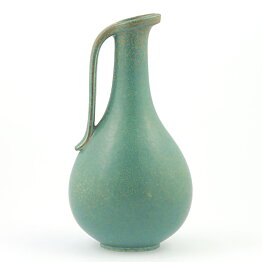 Gunnar Nylund (1942) Green Vase with Swelling Base 25 cm