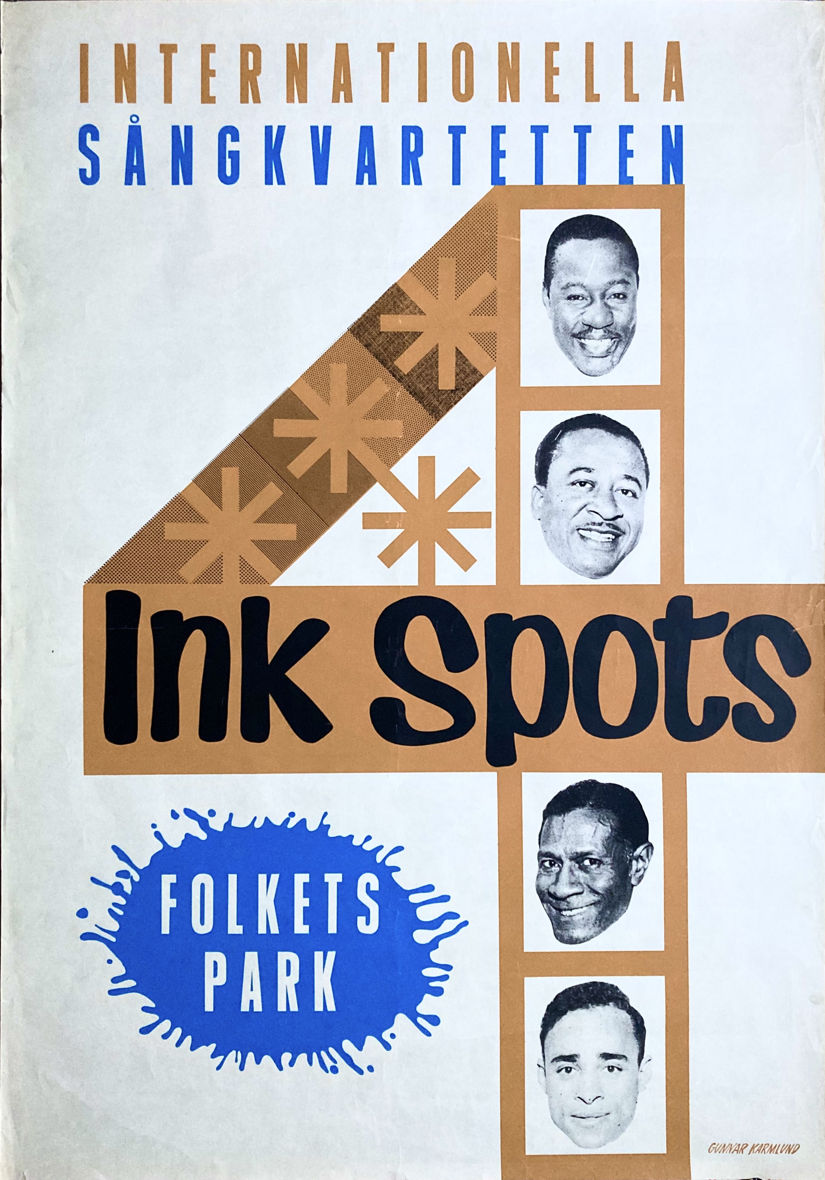 THE INK SPOTS - Svensk / Skandinavisk Turnéaffisch (tidigt 1960-tal) 