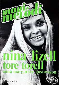 NINA LIZELL - Svensk / Skandinavisk Turnéaffisch (1972) 