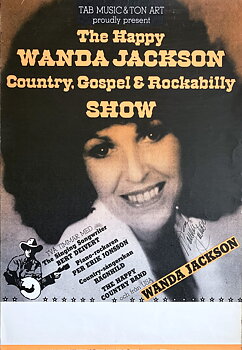 WANDA JACKSON - Svensk / SIGNERAD! Skandinavisk Turnéaffisch (1976) 