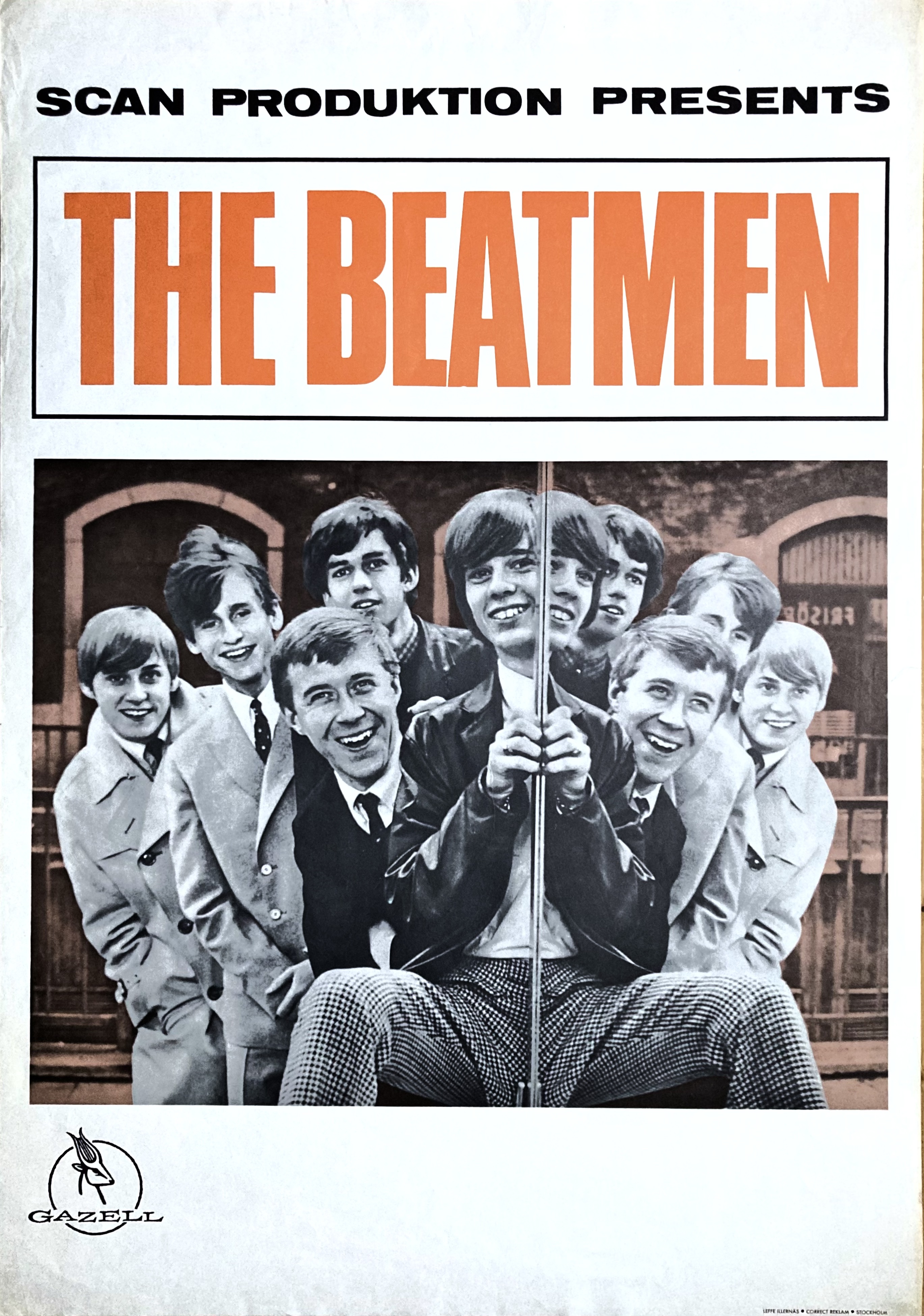 THE BEATMEN - Swedish / Scandinavian TOUR poster (1965) 