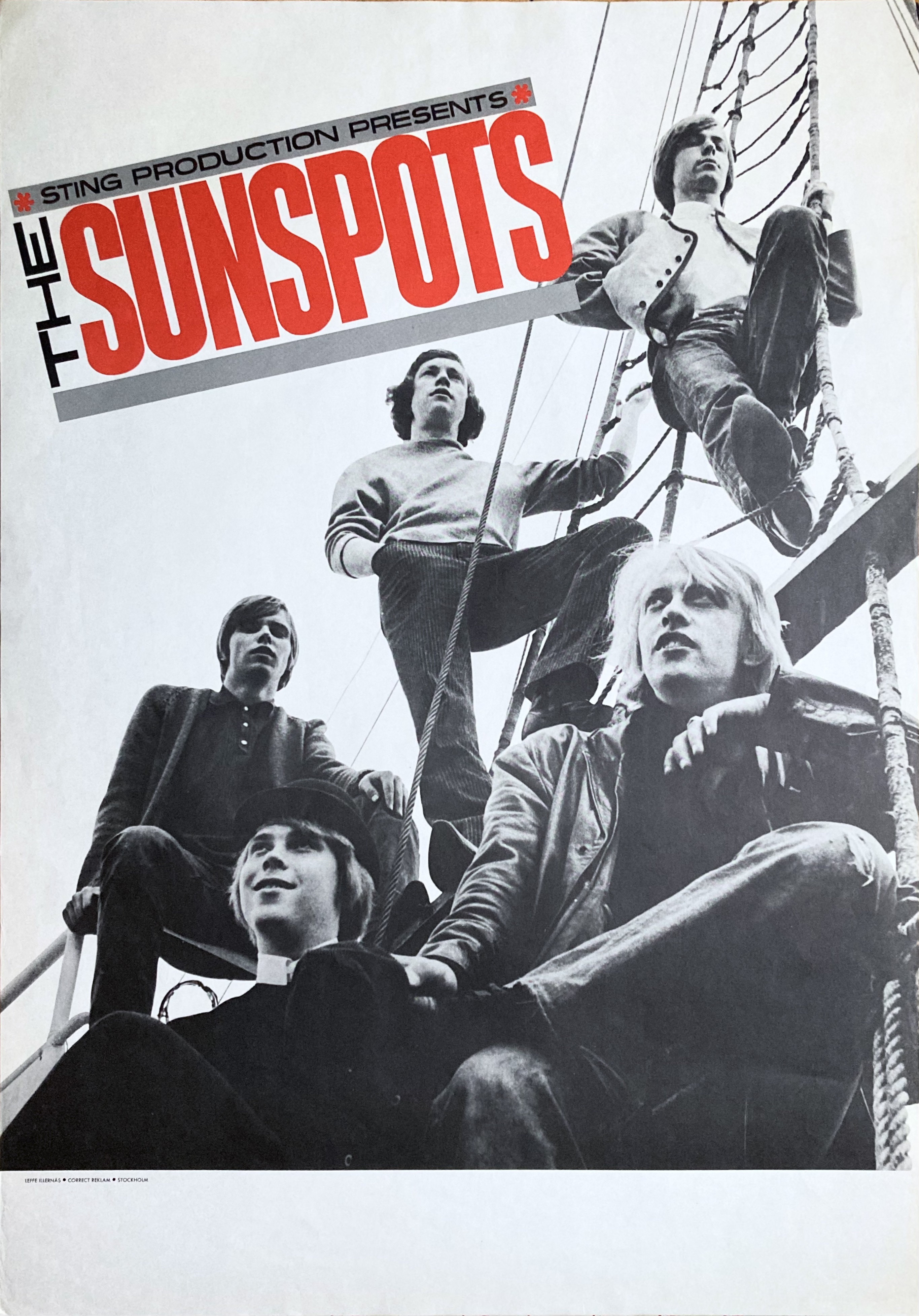 THE SUNSPOTS - Svensk / Skandinavisk Turnéaffisch (1966) 