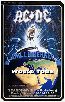 AC-DC - Göteborg 26 Apr Konsertaffisch (1996)