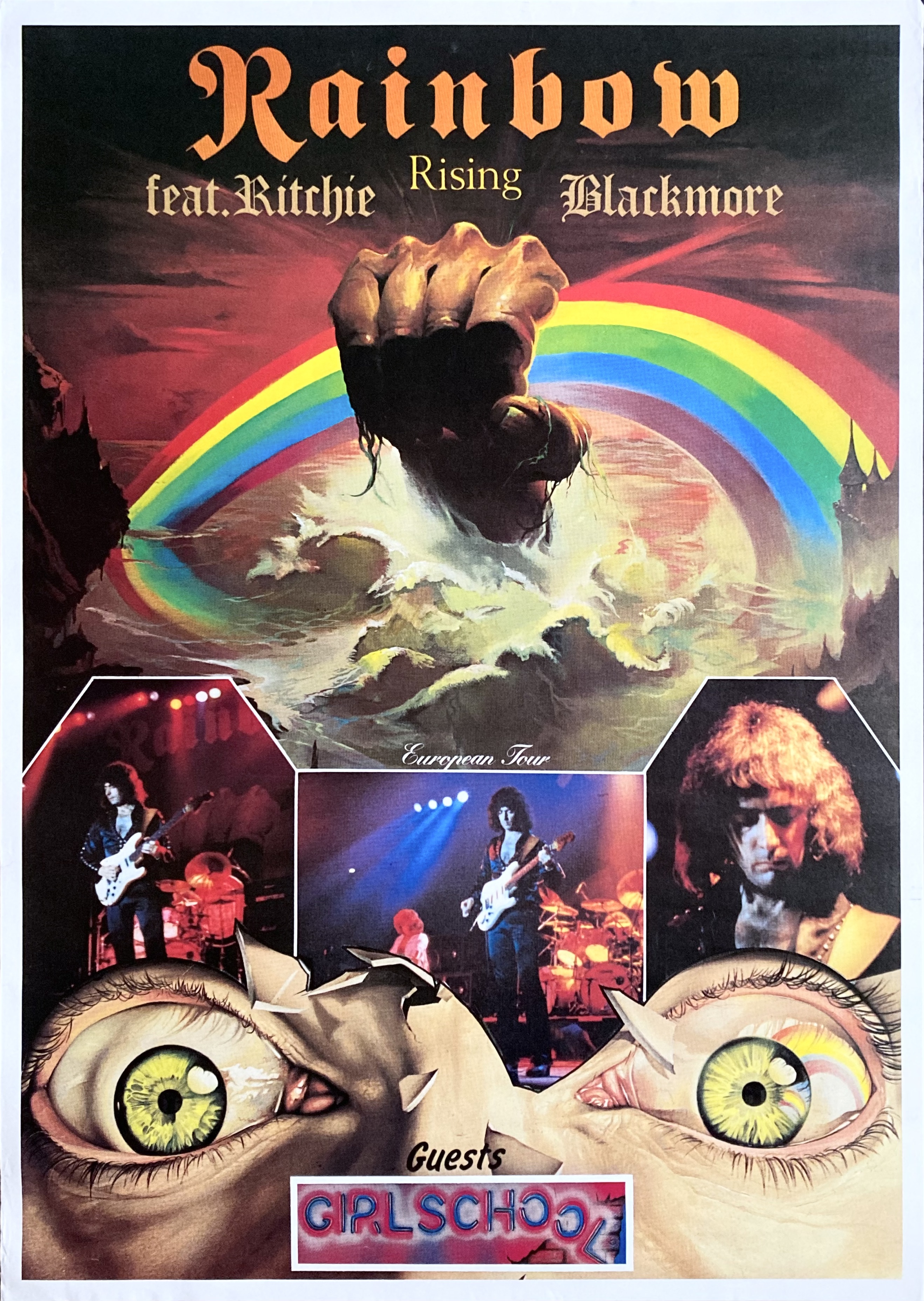 RAINBOW - Swedish / Scandinavian TOUR poster (1983) 