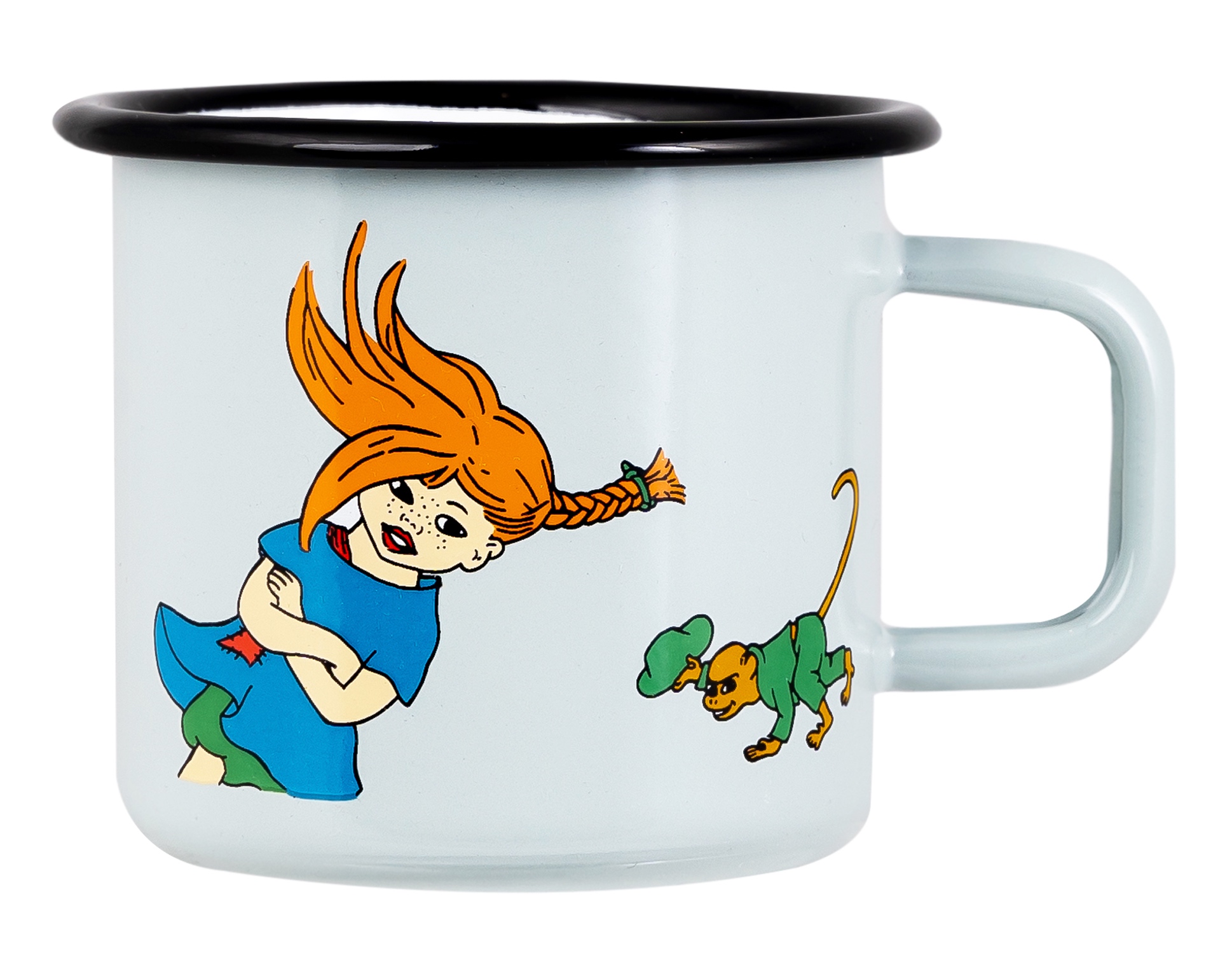 Pippi Långstrump Emaljmugg 3,7 dl - Starkaste flickan i världen