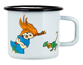 Pippi Långstrump Emaljmugg 3,7 dl - Starkaste flickan i världen