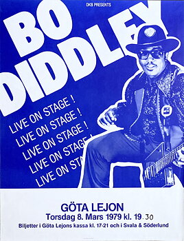 BO DIDDLEY - Stockholm 8 Mar Konsertaffisch (1979)